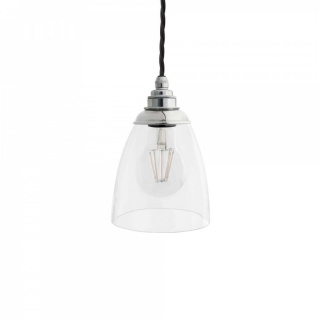 Dickens Clear Glass Pendant Light with Oxford Cap